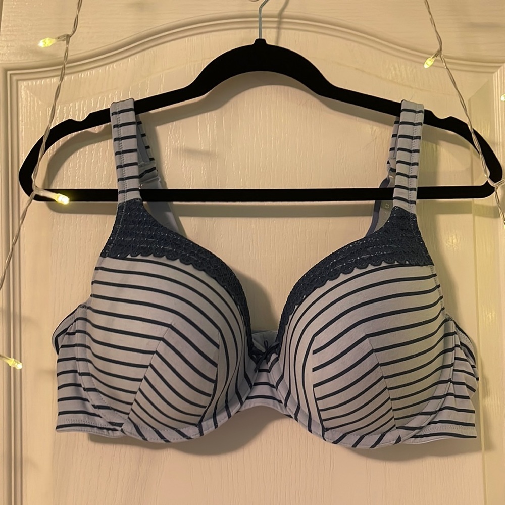 CACIQUE blue striped bra